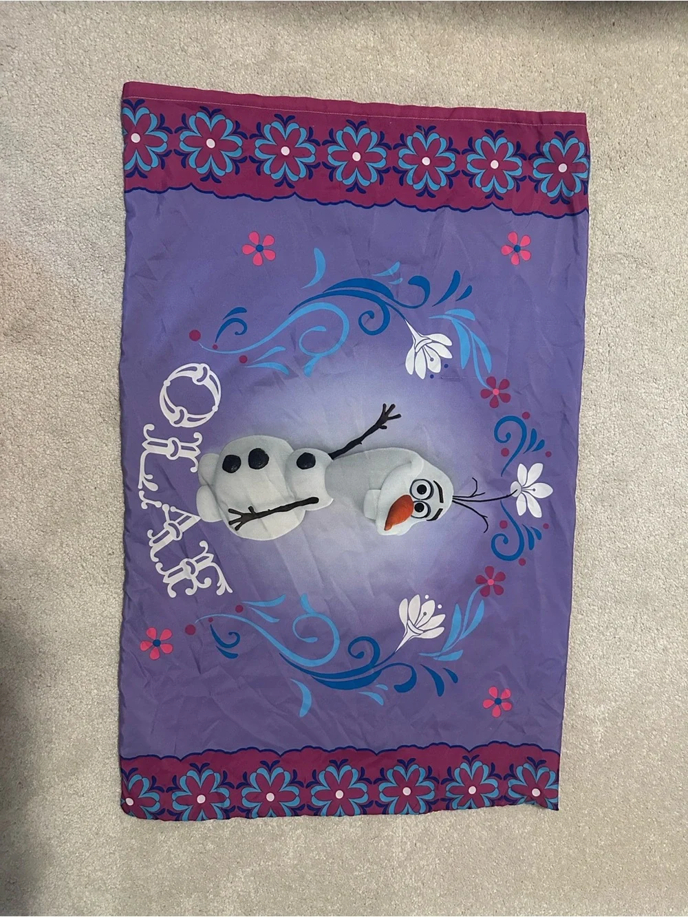 Disney Frozen Elsa & Anna Pillowcase - Purple, Turquoise, Pink